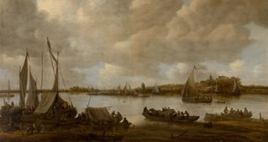 Uitzicht op de Rijn bij Hoog door Jan Josephsz van Goyen